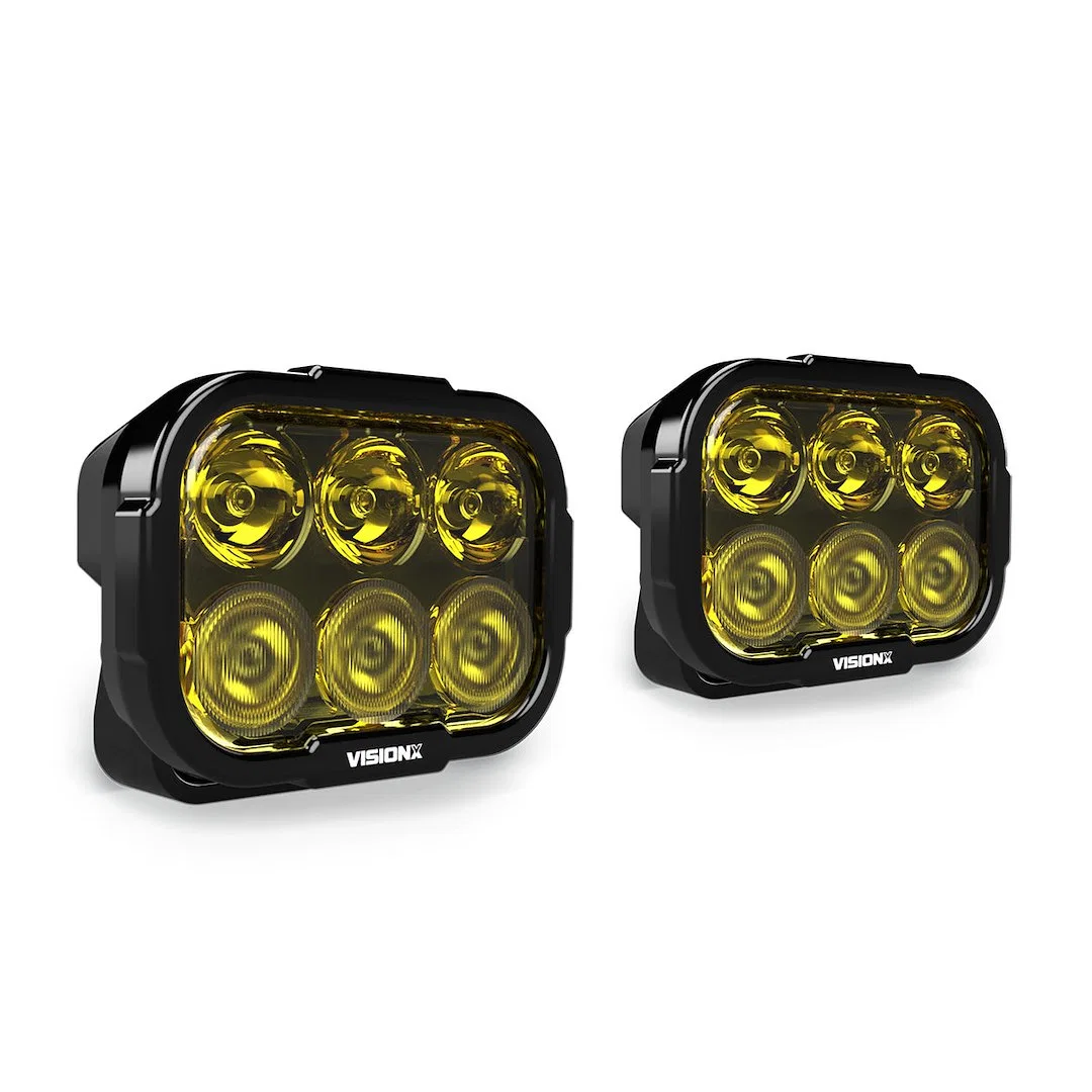 DURA2-DL6CBSYKIT – VISION X Driving/ Fog Light, LED Dual-Color DRL 6 CREE XPL HI LED 8 Watt Bulb Rectangular 96 Watt ...